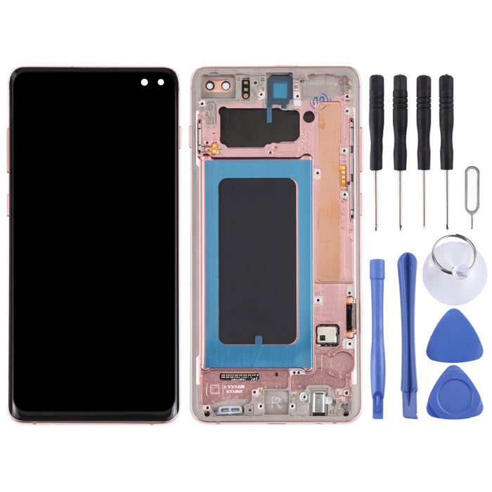 Pantalla LCD y digitalizador de montaje completo con marco para Samsung Galaxy S10+