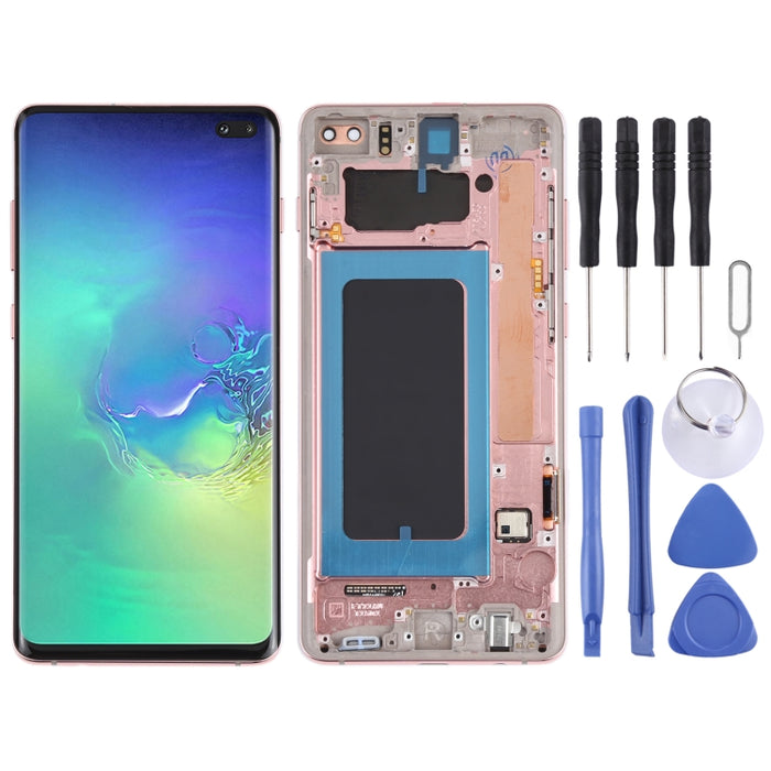 Pantalla LCD y digitalizador de montaje completo con marco para Samsung Galaxy S10+