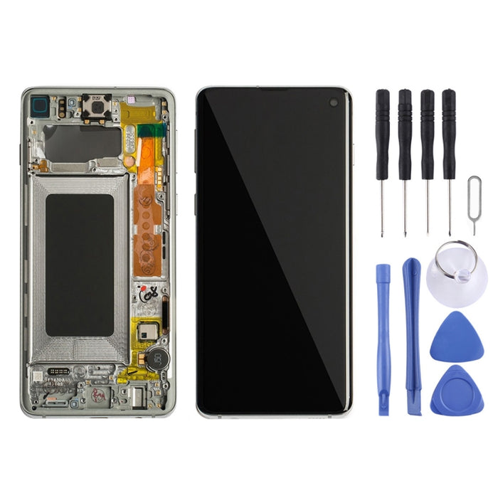 Pantalla LCD y digitalizador de montaje completo con marco para Galaxy S10 4G