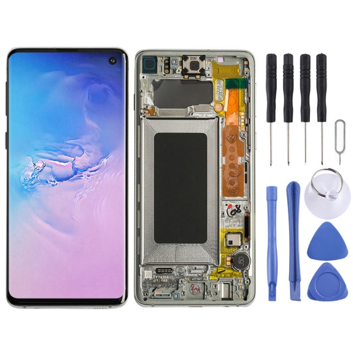 Pantalla LCD y digitalizador de montaje completo con marco para Galaxy S10 4G