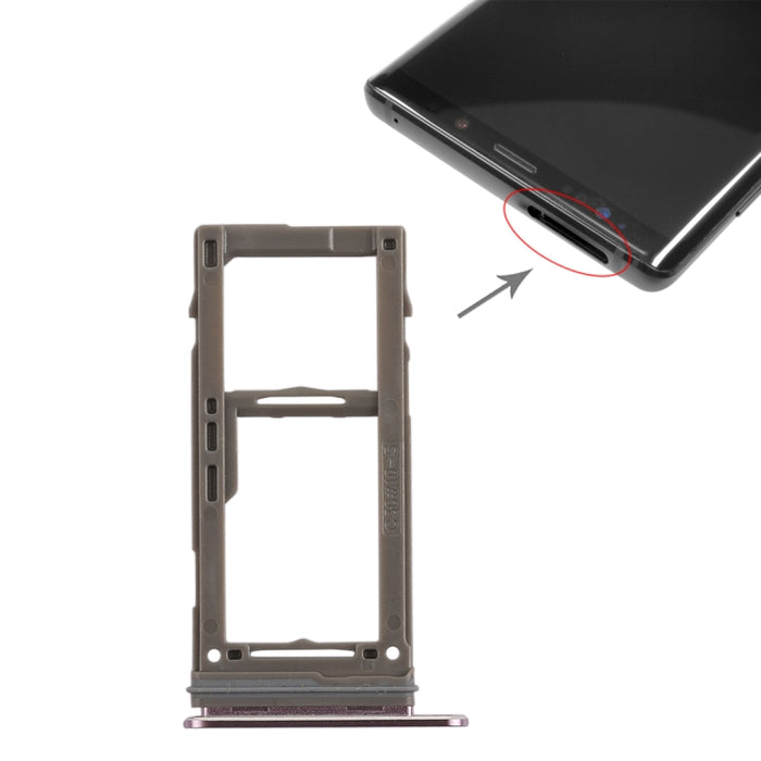 Para Galaxy Note9 Bandeja de tarjeta SIM + Bandeja de tarjeta Micro SD