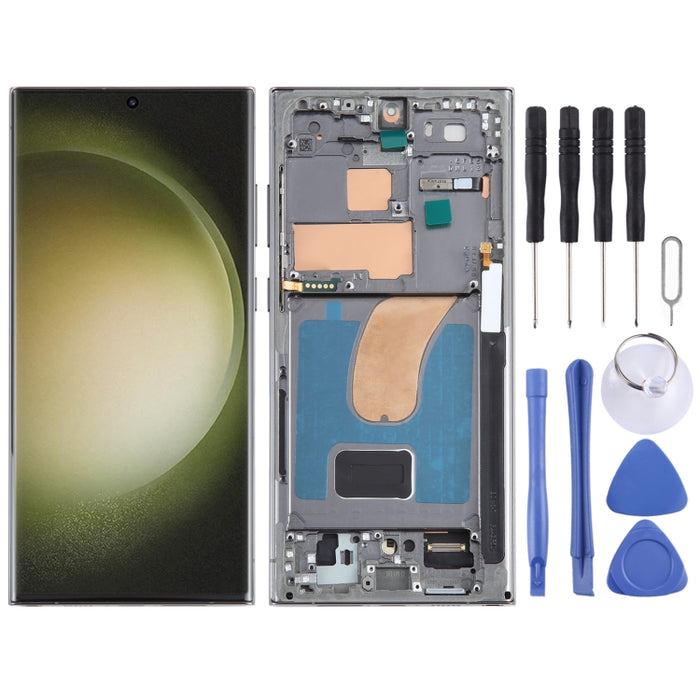 Para Samsung Galaxy S23 Ultra SM-S918U Edición UE Digitalizador de pantalla LCD original Montaje completo con marco