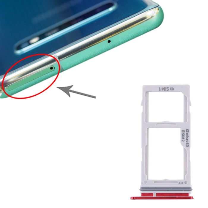 Para Samsung Galaxy S10+ / S10 / S10e Bandeja de tarjeta SIM + Bandeja de tarjeta Micro SD