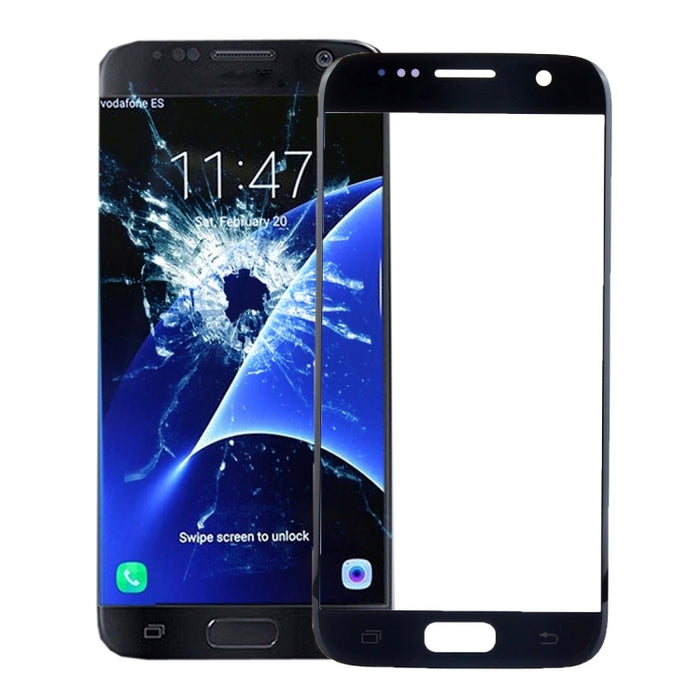 Para Samsung Galaxy S7 Lente de vidrio exterior de pantalla frontal con adhesivo ópticamente transparente OCA