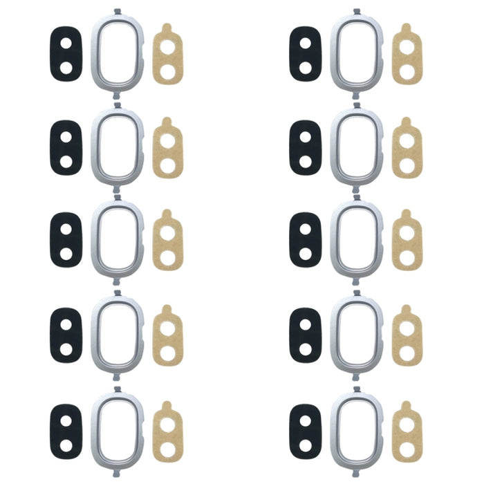 Para Galaxy J4, J400F/DS, J400G/DS 10 piezas Bisel de cámara trasera con cubierta de lente y adhesivo
