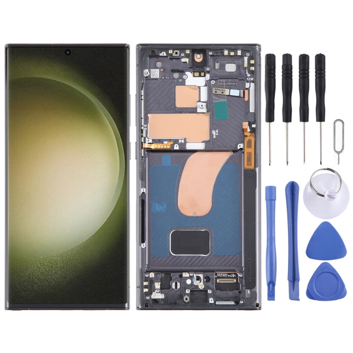 Para Samsung Galaxy S23 Ultra 5G SM-S918U Edición de EE. UU. OLED Pantalla LCD Digitalizador Asamblea completa con marco