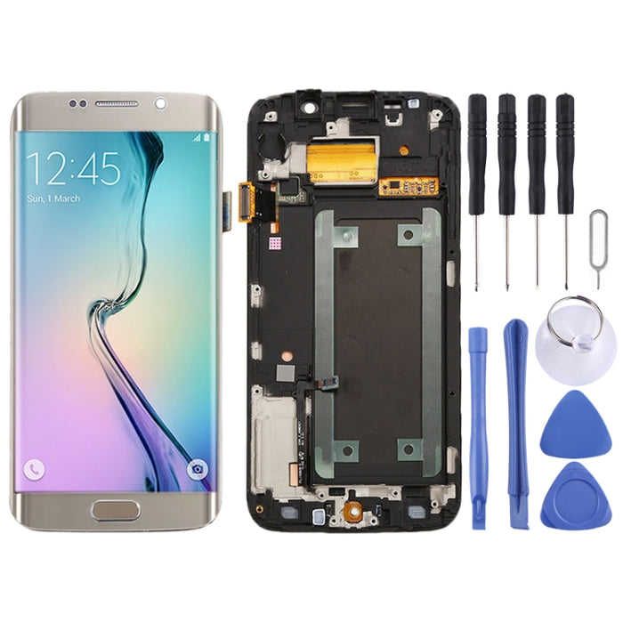 Pantalla LCD original y ensamblaje completo del digitalizador con marco para Samsung Galaxy S6 Edge SM-G925F