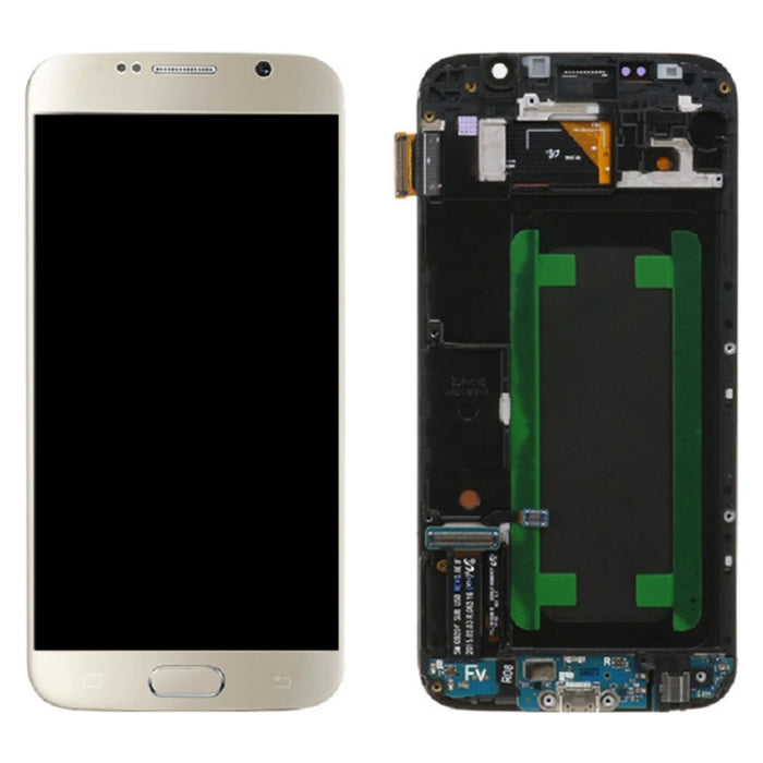 Pantalla LCD original y ensamblaje completo del digitalizador con marco para Samsung Galaxy S6 SM-G920F