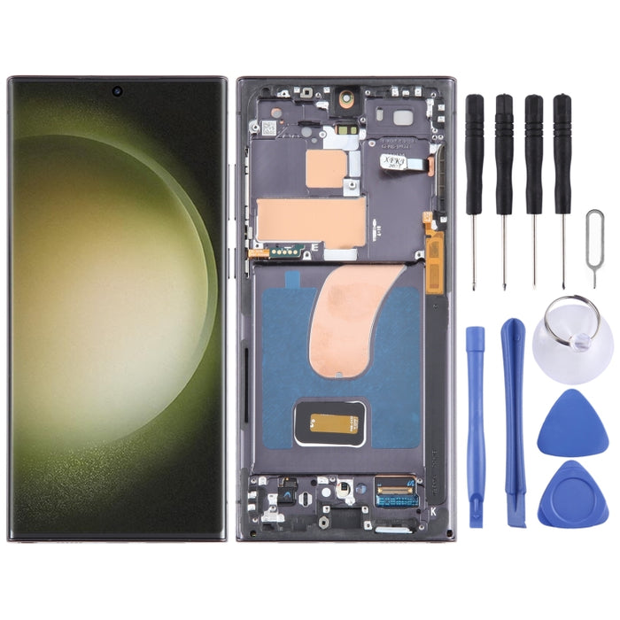 Para Samsung Galaxy S23 Ultra SM-S918B Montaje completo del digitalizador de pantalla LCD original con marco