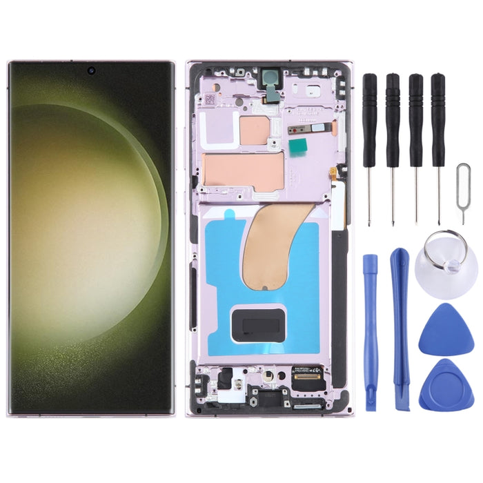 Para Samsung Galaxy S23 Ultra SM-S918B Montaje completo del digitalizador de pantalla LCD original con marco