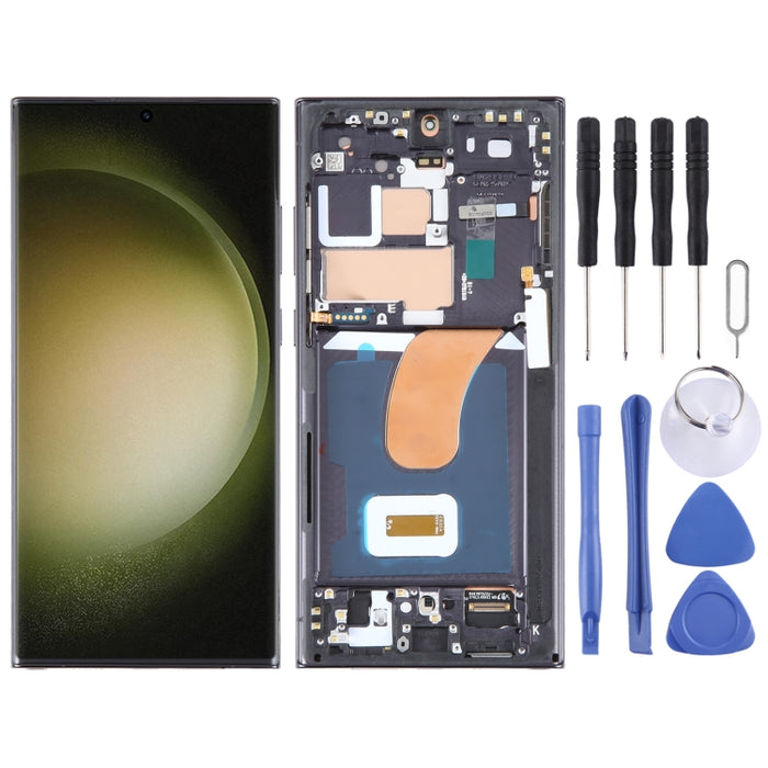 Pantalla LCD OLED para Samsung Galaxy S23 Ultra 5G SM-S918B Digitalizador Asamblea completa con marco