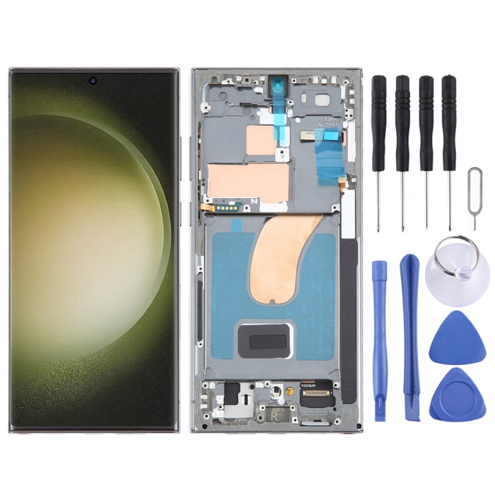 Pantalla LCD OLED para Samsung Galaxy S23 Ultra 5G SM-S918B Digitalizador Asamblea completa con marco