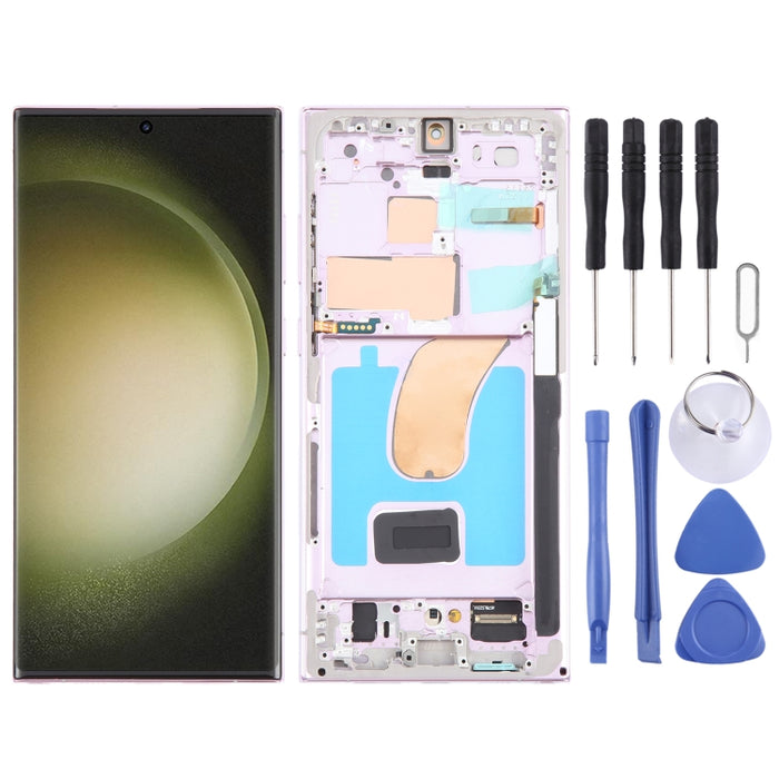 Pantalla LCD OLED para Samsung Galaxy S23 Ultra 5G SM-S918B Digitalizador Asamblea completa con marco
