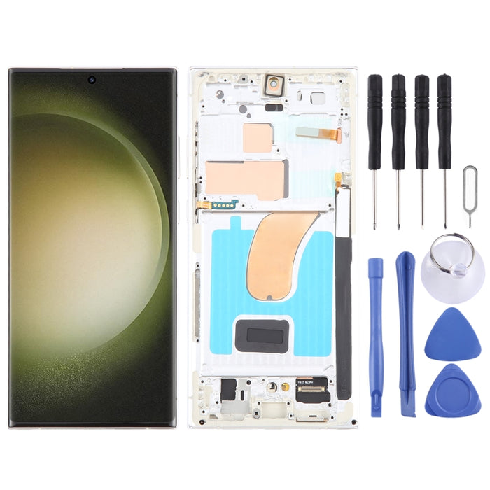 Pantalla LCD OLED para Samsung Galaxy S23 Ultra 5G SM-S918B Digitalizador Asamblea completa con marco