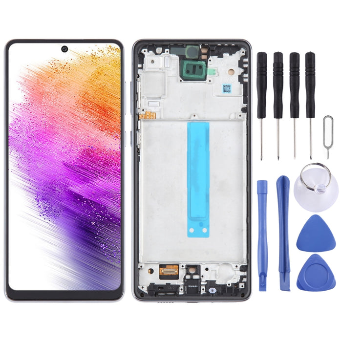Para Samsung Galaxy A73 SM-A736B Pantalla TFT LCD para digitalizador Asamblea completa con marco