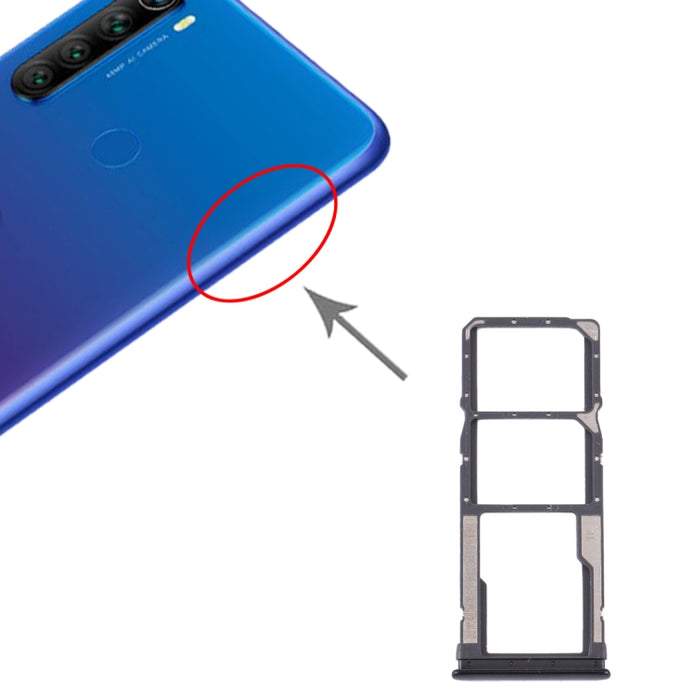 Bandeja Tarjeta SIM + Bandeja Tarjeta SIM + Bandeja Tarjeta Micro SD para Xiaomi Redmi Note 8T / Redmi Note 8, For Xiaomi Redmi Note 8T