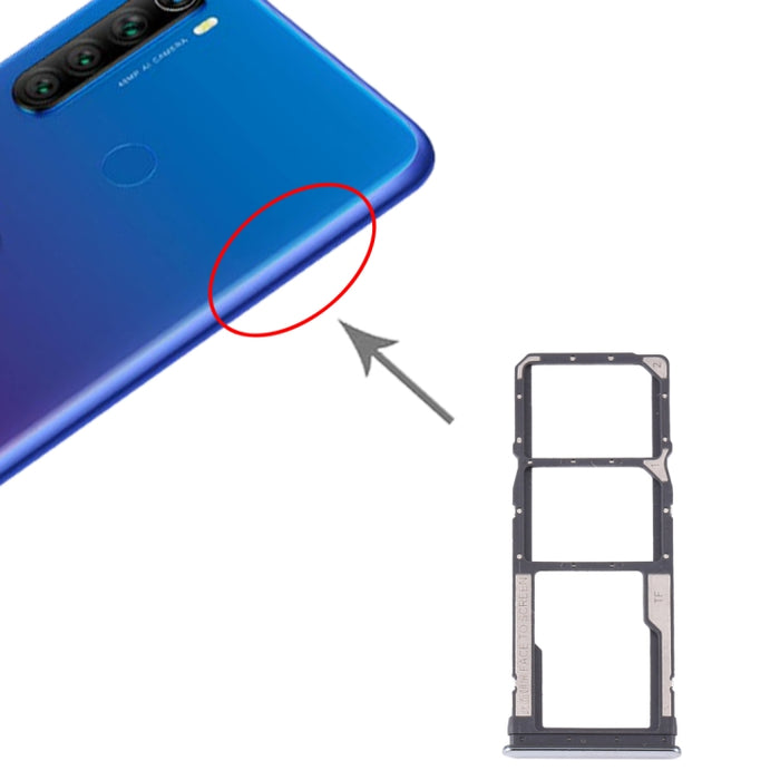 Bandeja Tarjeta SIM + Bandeja Tarjeta SIM + Bandeja Tarjeta Micro SD para Xiaomi Redmi Note 8T / Redmi Note 8, For Xiaomi Redmi Note 8T
