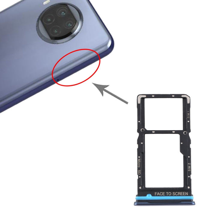 Bandeja Tarjeta SIM + Bandeja Tarjeta SIM / Bandeja Tarjeta Micro SD para Xiaomi Mi 10T Lite 5G, For Xiaomi Mi 10T Lite 5G