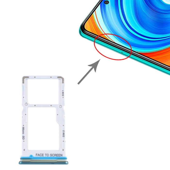 Bandeja Tarjeta SIM + Bandeja Tarjeta SIM / Bandeja Tarjeta Micro SD para Xiaomi Redmi Note 9 Pro 5G M2007J17C, For Xiaomi Redmi Note 9 Pro 5G