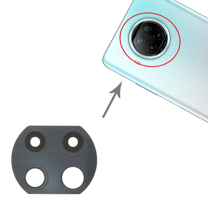 Lente de cámara trasera de 10 piezas para Xiaomi Redmi Note 9 Pro 5G M2007J17C, For Xiaomi Redmi Note 9 Pro 5G
