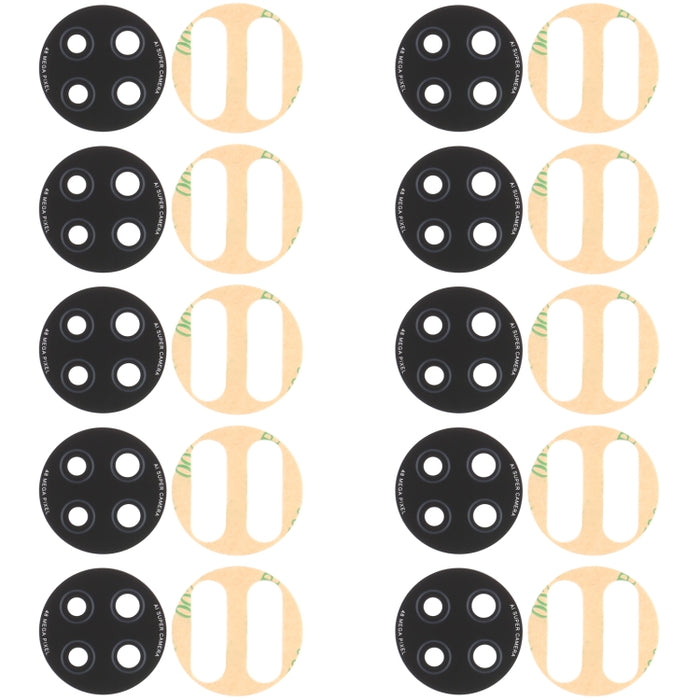 Lente de cámara trasera de 10 piezas para Xiaomi Redmi Note 9 5G M2007J22C, For Xiaomi Redmi Note 9 5G