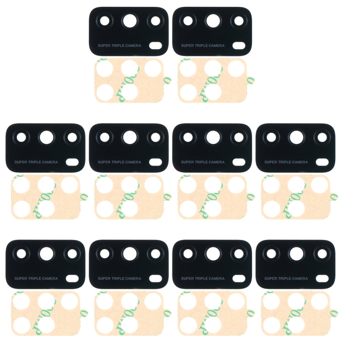 Lente de cámara trasera de 10 piezas para Xiaomi Poco M3 M2010J19CG M2010J19CI, For Xiaomi Poco M3