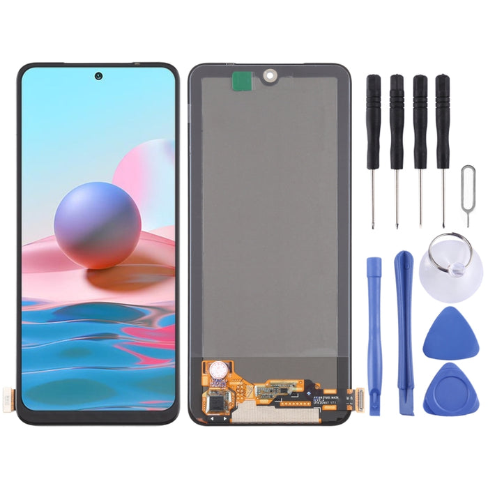Pantalla LCD de material AMOLED original y ensamblaje completo del digitalizador para Xiaomi Redmi Note 10 4G / Redmi Note 10S / Redmi Note 11 SE India / Poco M5s M2101K7AI, M2101K7AG                                                                     ...