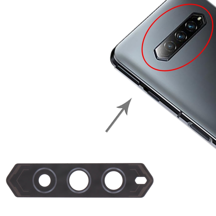 Lente de cámara trasera de 10 piezas para Xiaomi Black Shark 4 Pro / Black Shark 4 SHARK PRS-H0, For Xiaomi Black Shark 4 Pro / Black Shark 4