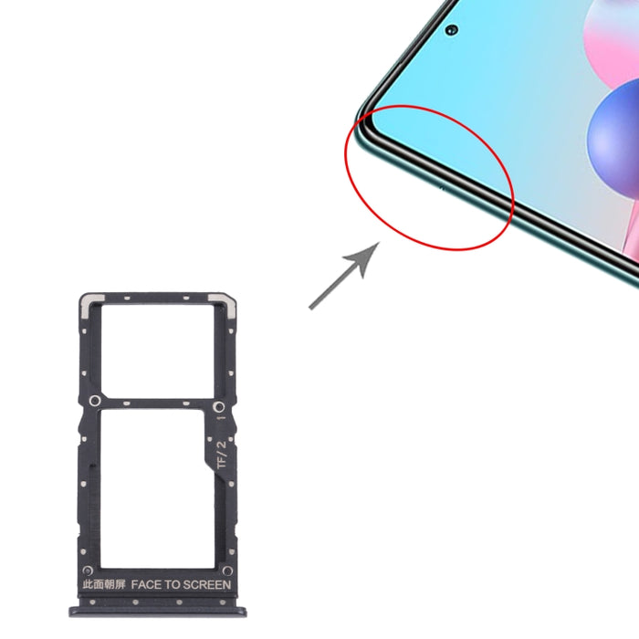 Bandeja Tarjeta SIM + Bandeja Tarjeta SIM / Bandeja Tarjeta Micro SD para Xiaomi Redmi Note 10 5G / Poco M3 Pro 5G / Redmi Note 10T 5G M2103K19G M2103K19C M2103K19PG M2103K19PI, For Xiaomi Redmi Note 10 5G