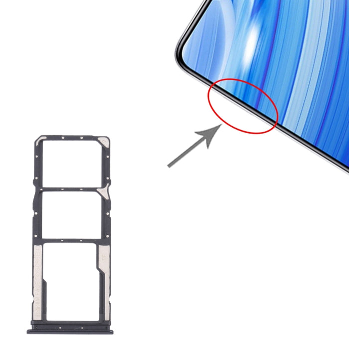 Bandeja de Tarjeta SIM + Bandeja de Tarjeta SIM + Bandeja de Tarjeta Micro SD para Xiaomi Redmi 9T 4G / Redmi Note 9 4G J19S M2010J19SC M2010J19SG M2010J19SY, For Xiaomi Redmi 9T 4G