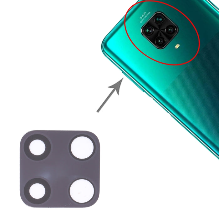 Lente de cámara trasera de 10 piezas para Xiaomi Redmi Note 9 Pro M2003J6B2G, For Xiaomi Redmi Note 9 Pro