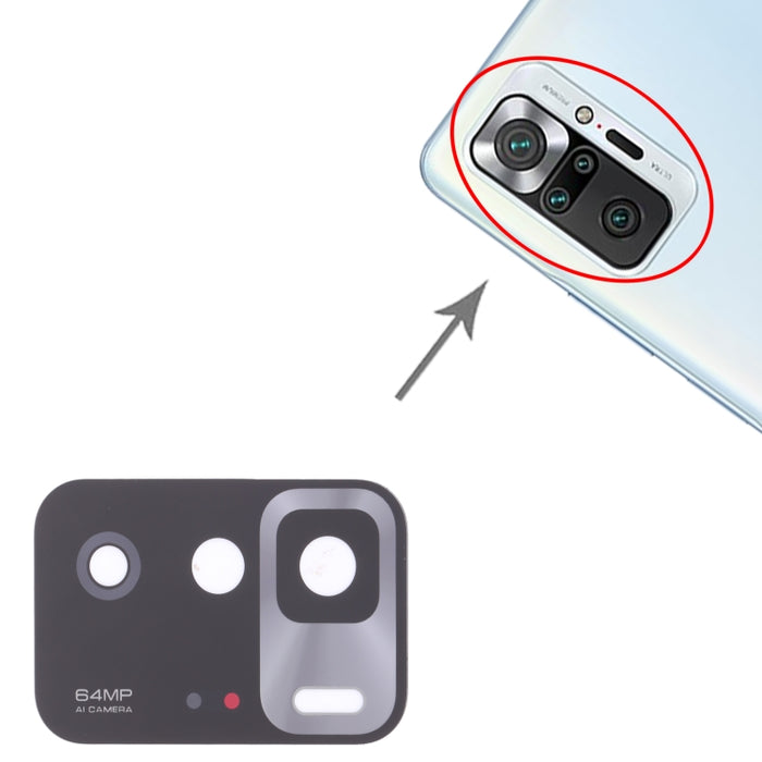 Lente de cámara trasera de 10 piezas para Xiaomi Redmi Note 10 Pro 5G / Poco X3 GT, For Xiaomi Redmi Note 10 Pro 5G / Poco X3 GT