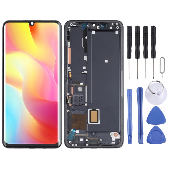Pantalla LCD de material AMOLED y ensamblaje completo del digitalizador con marco para Xiaomi Mi Note 10 Lite M2002F4LG, For Xiaomi Mi Note 10 Lite (AMOLED)