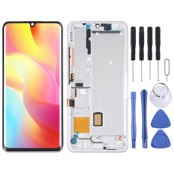 Pantalla LCD de material AMOLED y ensamblaje completo del digitalizador con marco para Xiaomi Mi Note 10 Lite M2002F4LG, For Xiaomi Mi Note 10 Lite (AMOLED)