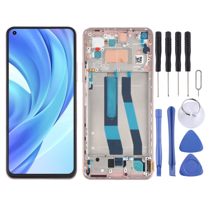 Pantalla LCD Original y digitalizador de montaje completo con marco para Xiaomi Mi 11 Lite 4G/11 Lite 5G NE M2101K9AG M2101K9AI, For Xiaomi Mi 11 Lite 4G (Original)