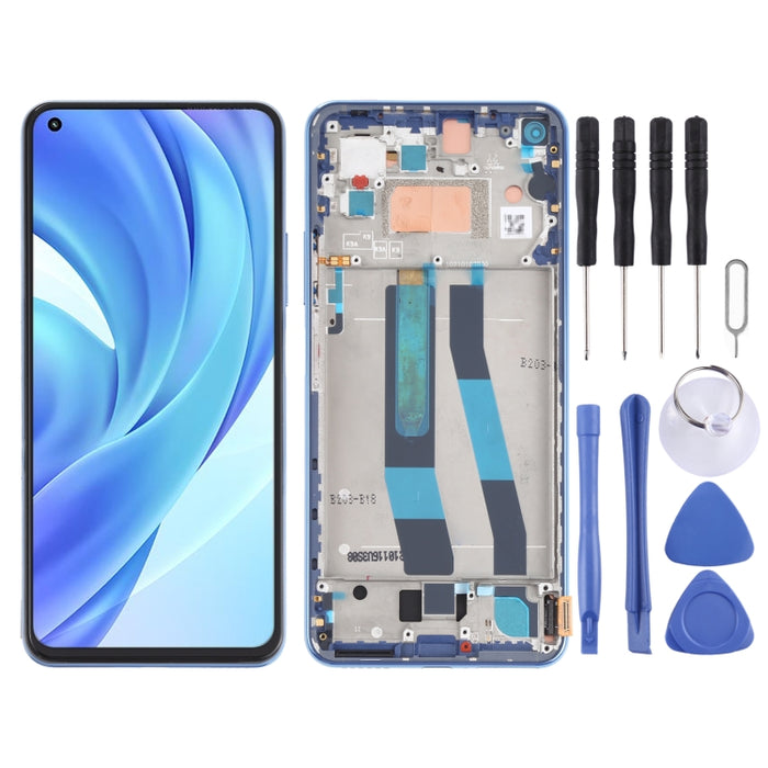 Pantalla LCD Original y digitalizador de montaje completo con marco para Xiaomi Mi 11 Lite 4G/11 Lite 5G NE M2101K9AG M2101K9AI, For Xiaomi Mi 11 Lite 4G (Original)