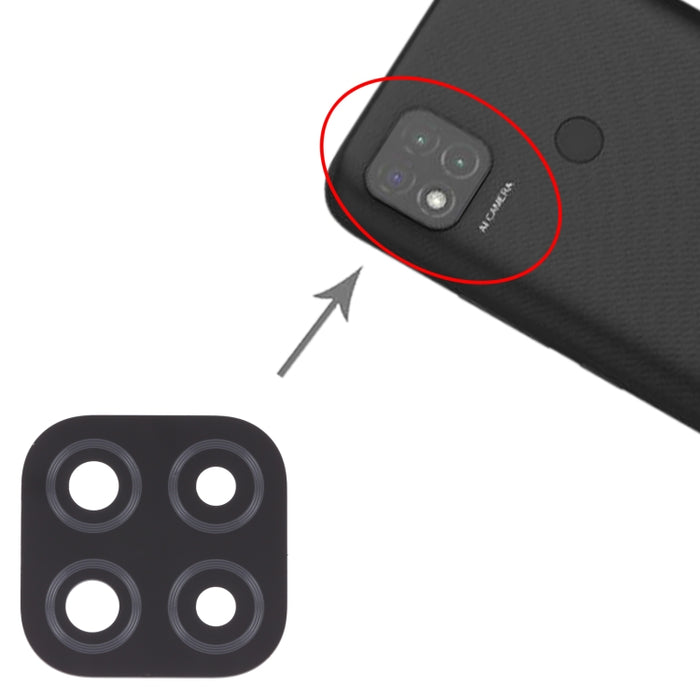 Lente de cámara trasera de 10 piezas para Xiaomi Redmi 9C / Redmi 9 (India) / Redmi 9C NFC / Poco C3, For Xiaomi Redmi 9C / Redmi 9 (India) / Redmi 9C NFC / Poco C3