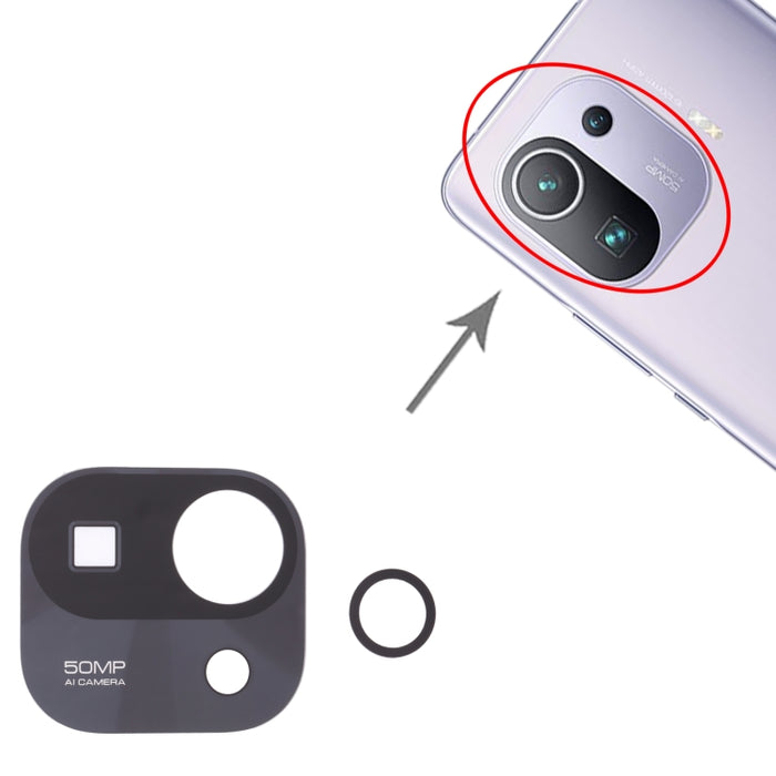 Lente de cámara trasera de 10 piezas para Xiaomi Mi 11 Pro M2102K1AC, For Xiaomi Mi 11 Pro