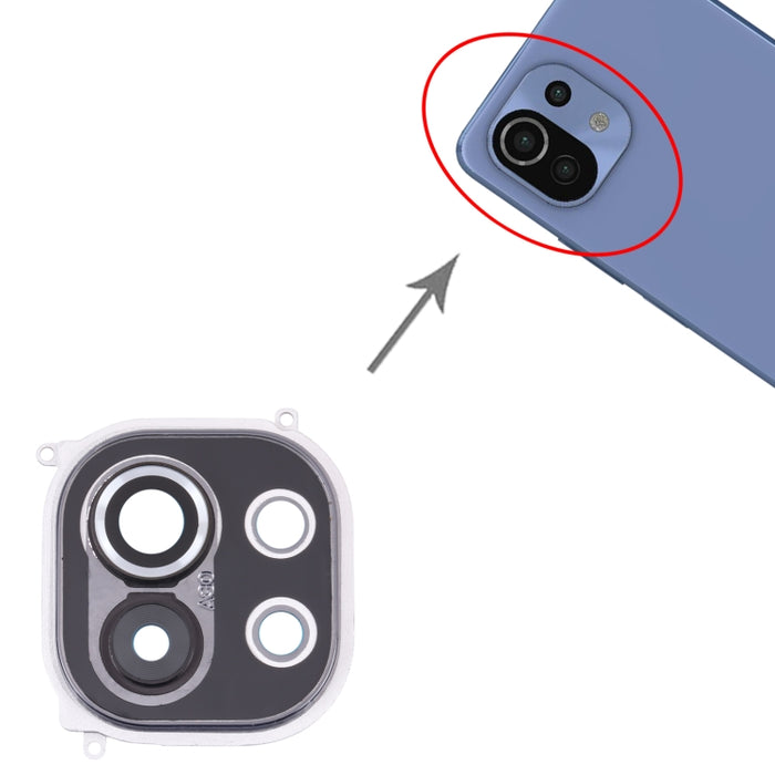 Marco de Lente de Cámara Trasera para Xiaomi Mi 11 M2011K2C, M2011K2G, For Xiaomi Mi 11 (Grey), For Xiaomi Mi 11