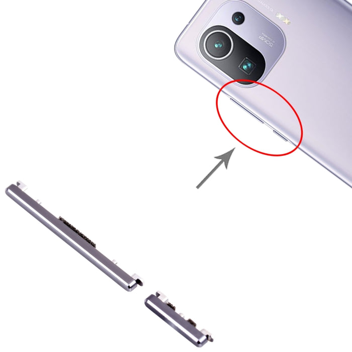 Botón de Encendido y Botón de Control de Volumen para Xiaomi Mi 11 Pro M2102k1AC, For Xiaomi Mi 11 Pro