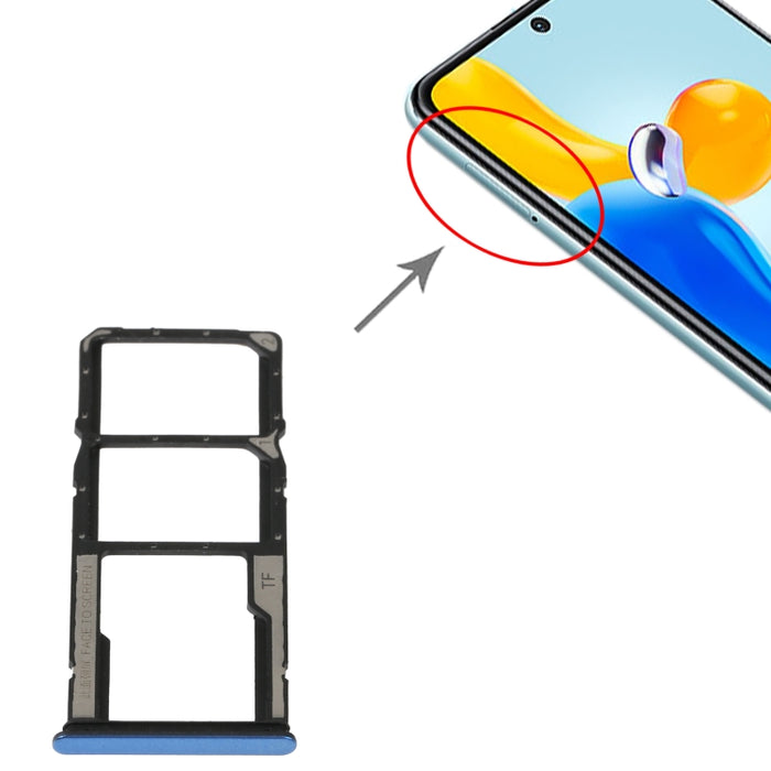 Bandeja Tarjeta SIM + Bandeja Tarjeta SIM + Bandeja Tarjeta Micro SD Para Xiaomi Redmi Note 11S 5G, For Xiaomi Redmi Note 11S 5G