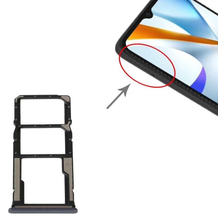 Para Xiaomi Poco C40 Bandeja de tarjeta SIM + Bandeja de tarjeta SIM + Bandeja de tarjeta Micro SD, For Xiaomi Poco C40