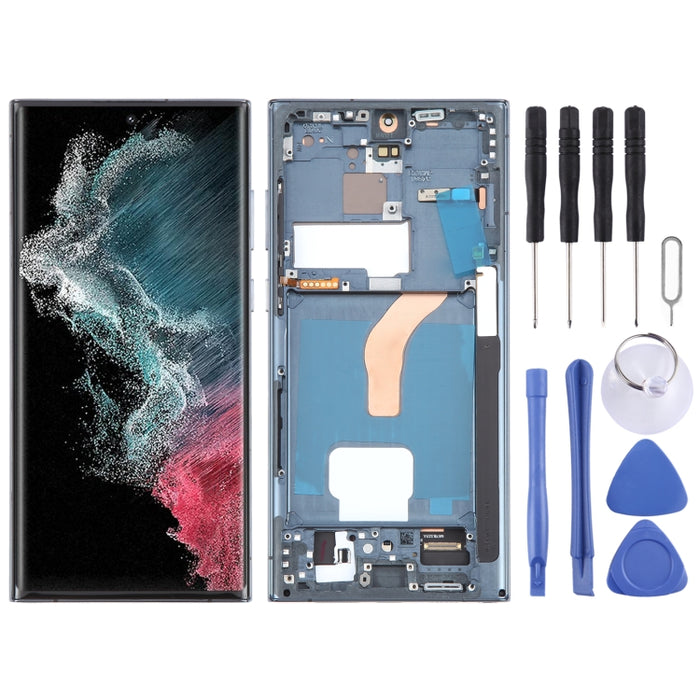 Pantalla LCD OLED para Samsung Galaxy S22 Ultra 5G SM-S908B Digitalizador Asamblea completa con marco