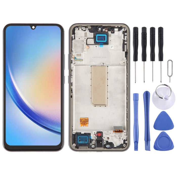 Para Samsung Galaxy A34 5G SM-A346B OLED Pantalla LCD Digitalizador Asamblea completa con marco
