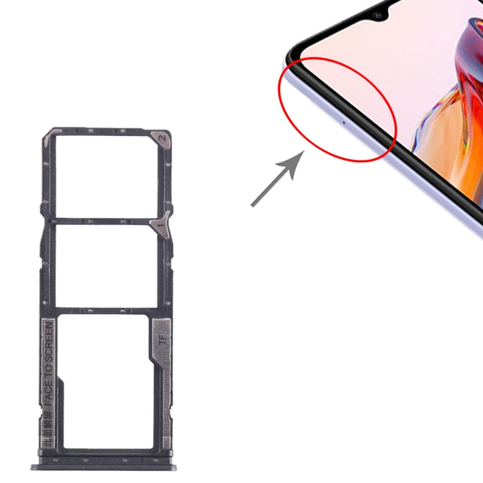 Para Xiaomi Redmi 12C Bandeja de tarjeta SIM + Bandeja de tarjeta SIM + Bandeja de tarjeta Micro SD, For Xiaomi Redmi 12C