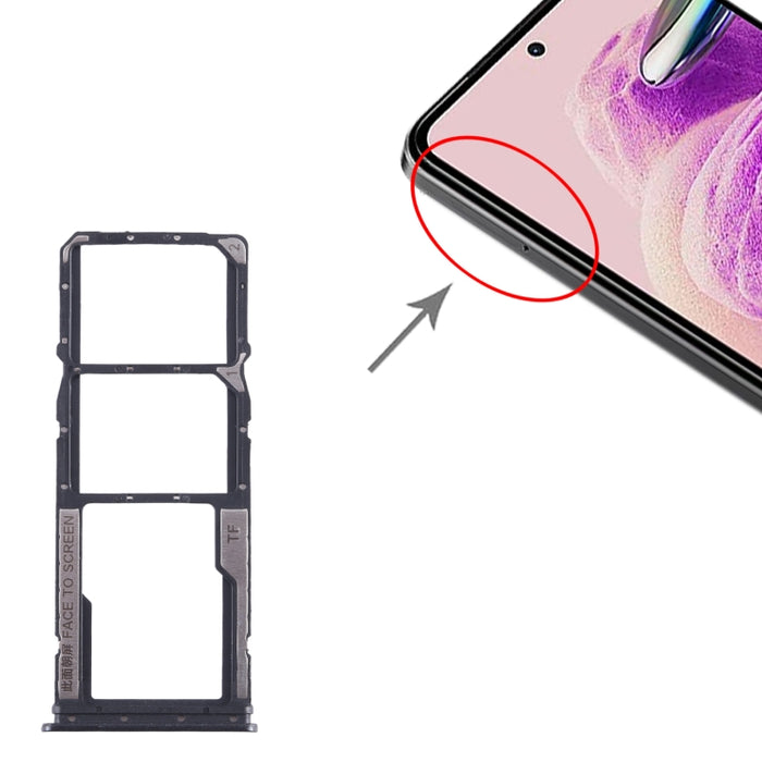 Para Xiaomi Redmi Note 12s Bandeja de tarjeta SIM + Bandeja de tarjeta SIM + Bandeja de tarjeta Micro SD, For Xiaomi Redmi Note 12s