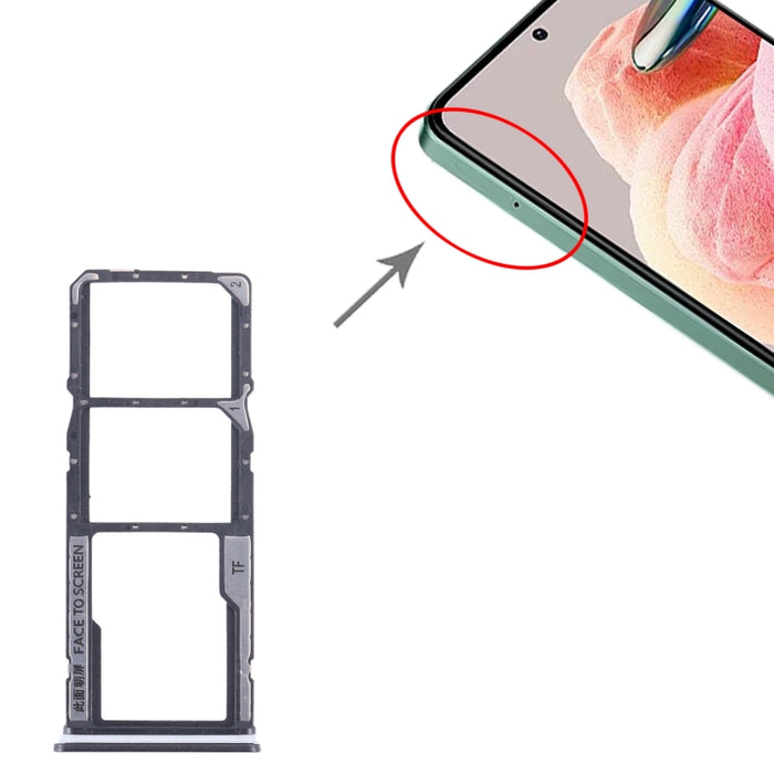 Para Xiaomi Redmi Note 12 4G Bandeja de tarjeta SIM + Bandeja de tarjeta SIM + Bandeja de tarjeta Micro SD, For Xiaomi Redmi Note 12 4G