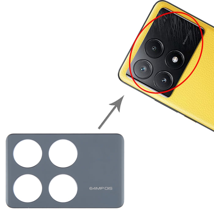 Marco de cámara trasera original para Xiaomi Poco X6 Pro 5G, For Xiaomi Poco X6 Pro 5G(Original)