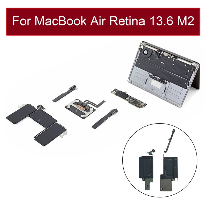 1 par de altavoces con timbre para MacBook Air Retina 13,6 M2 A2681 2022 EMC4074, A2681 2022