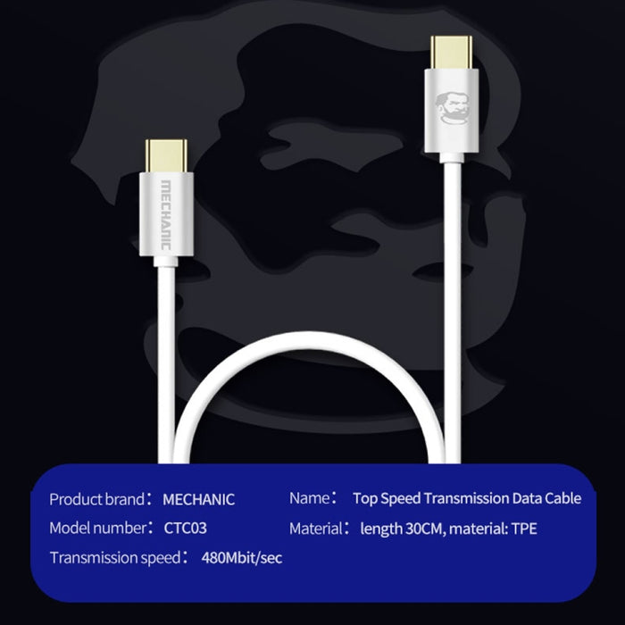 Cable relámpago USB del cable de datos de transmisión de velocidad máxima del relámpago MECÁNICO para tipo-c a tipo-c